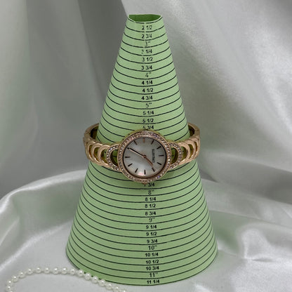 Rose Gold Ellen Tracy Watch & Bracelet Cuff Set