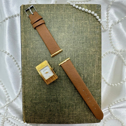 Vintage Gold Joan Rivers Classics Watch with Brown Band