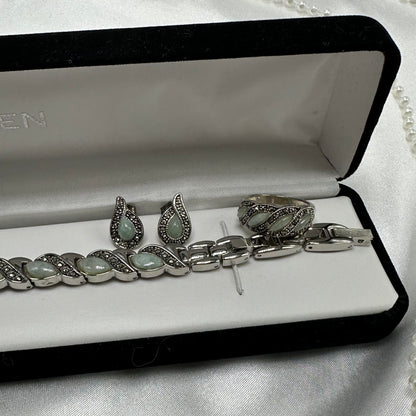 Jade Gruen Watch, Earring & Ring Set