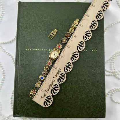 Rare Vintage Gold Avon Slider Charm Watch