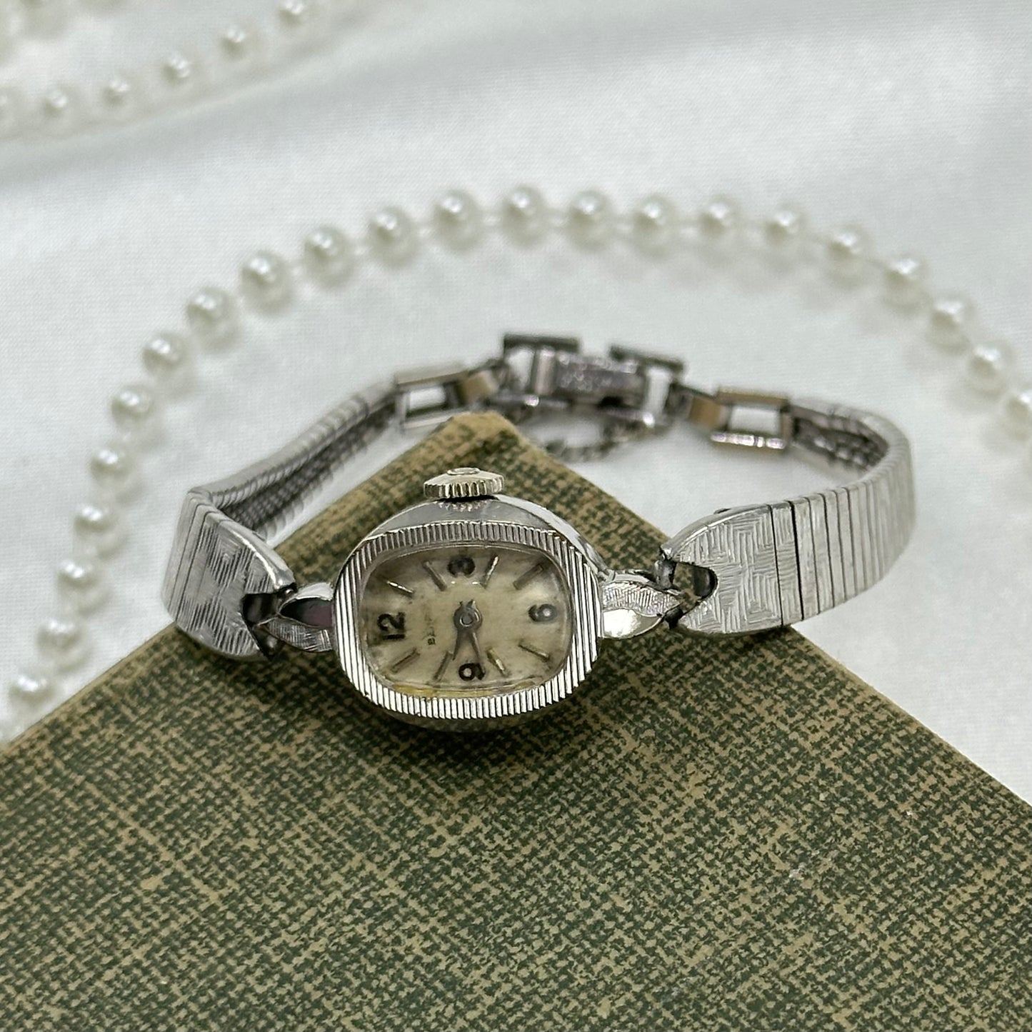 14k Gold Plated Silver Benrus Wind-Up Cocktail Watch