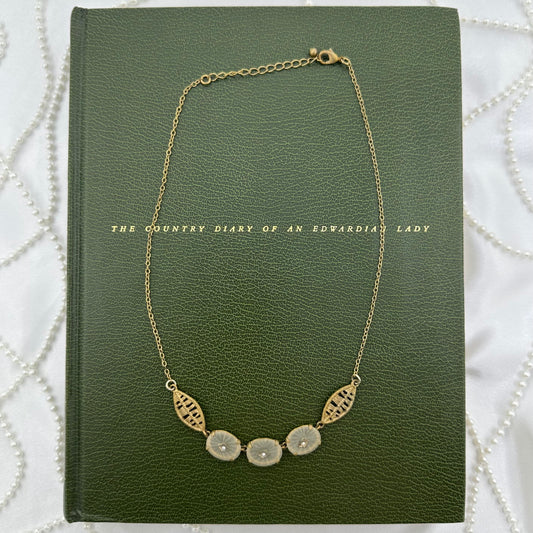 Gold Art Deco Camphor Glass Necklace
