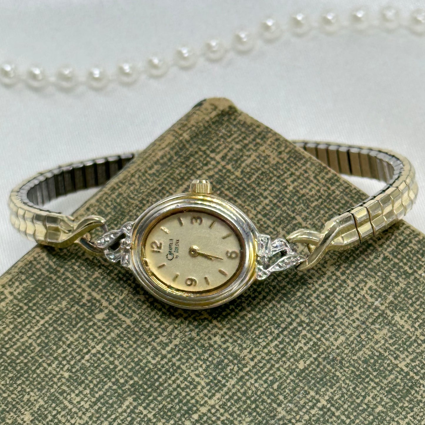 Dainty Gold Diamanté Caravelle Watch
