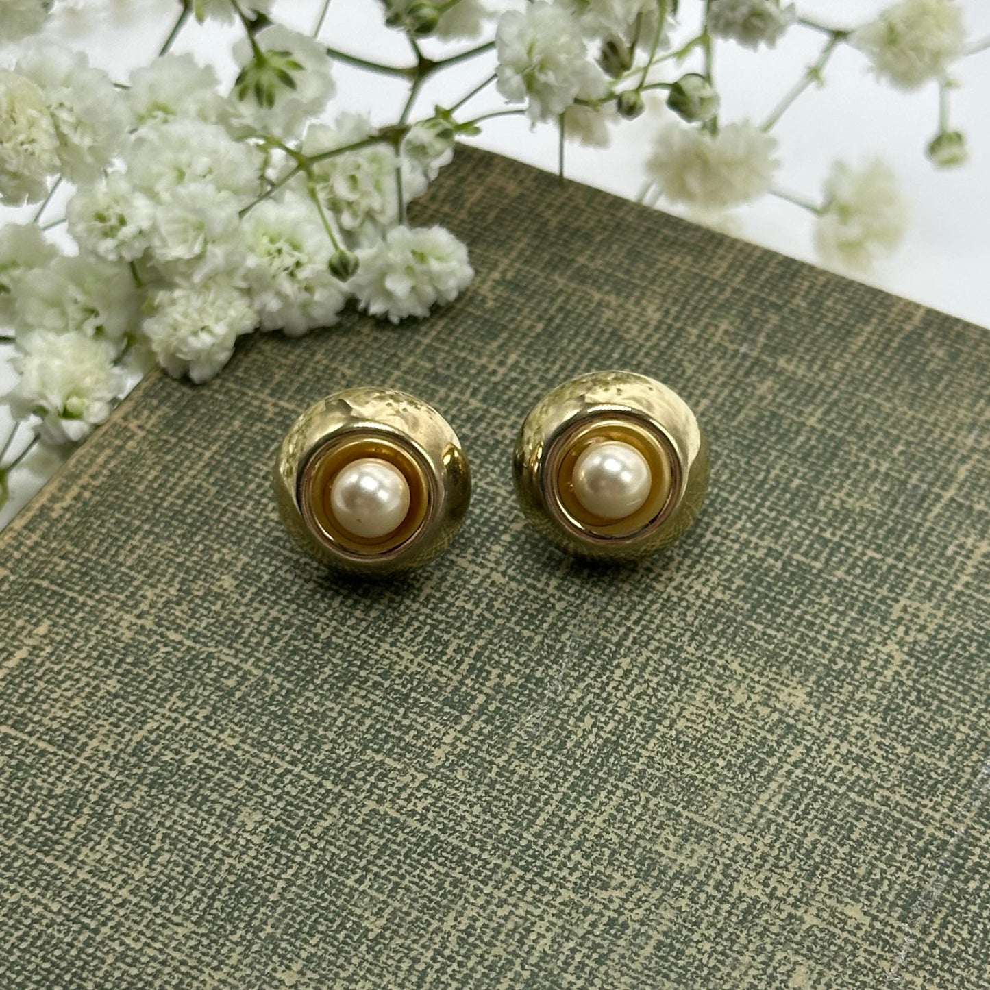 Classic Gold Pearl Earrings