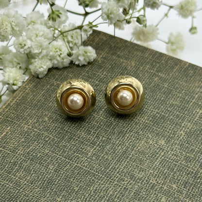 Classic Gold Pearl Earrings
