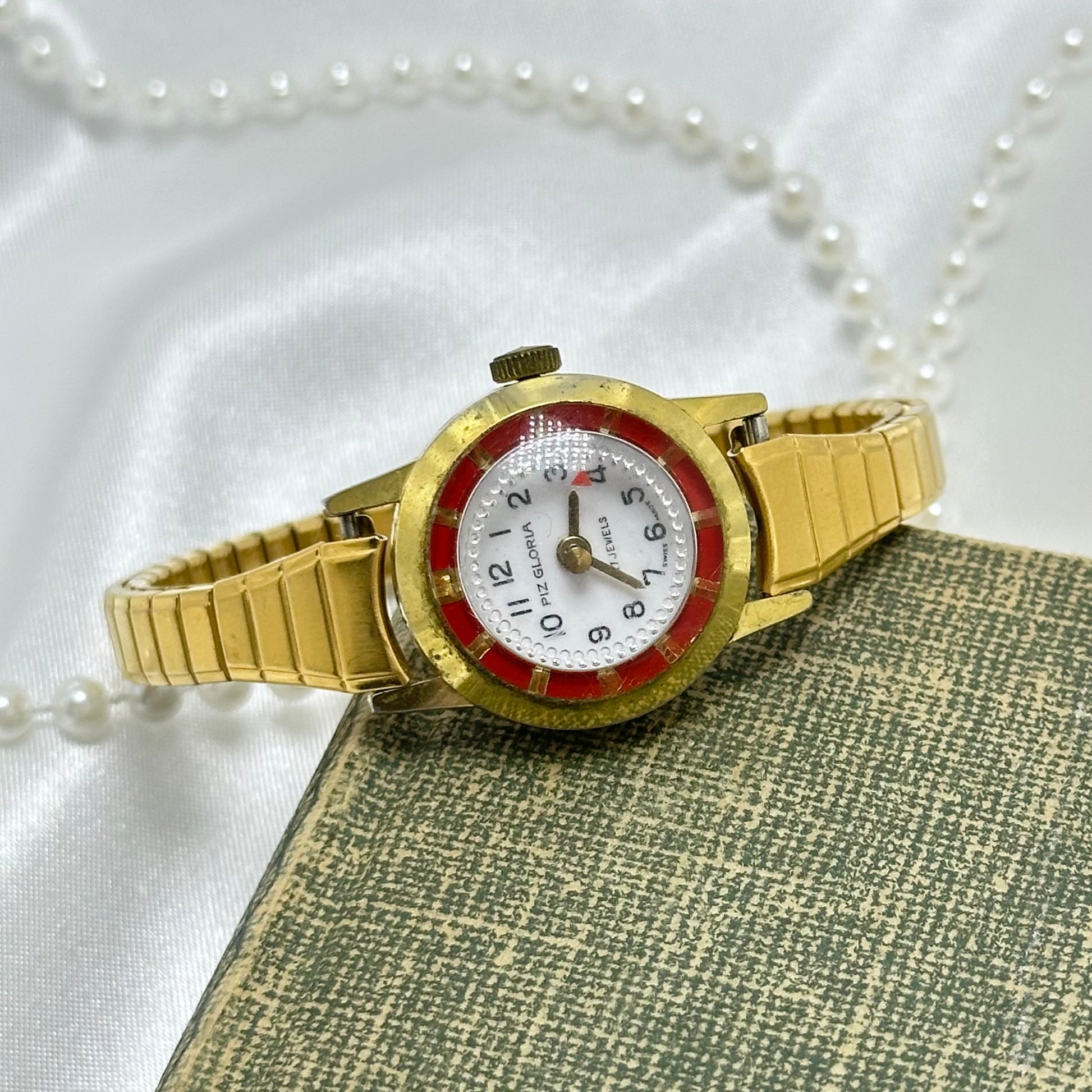 Red and Gold Piz Gloria Vintage Watch