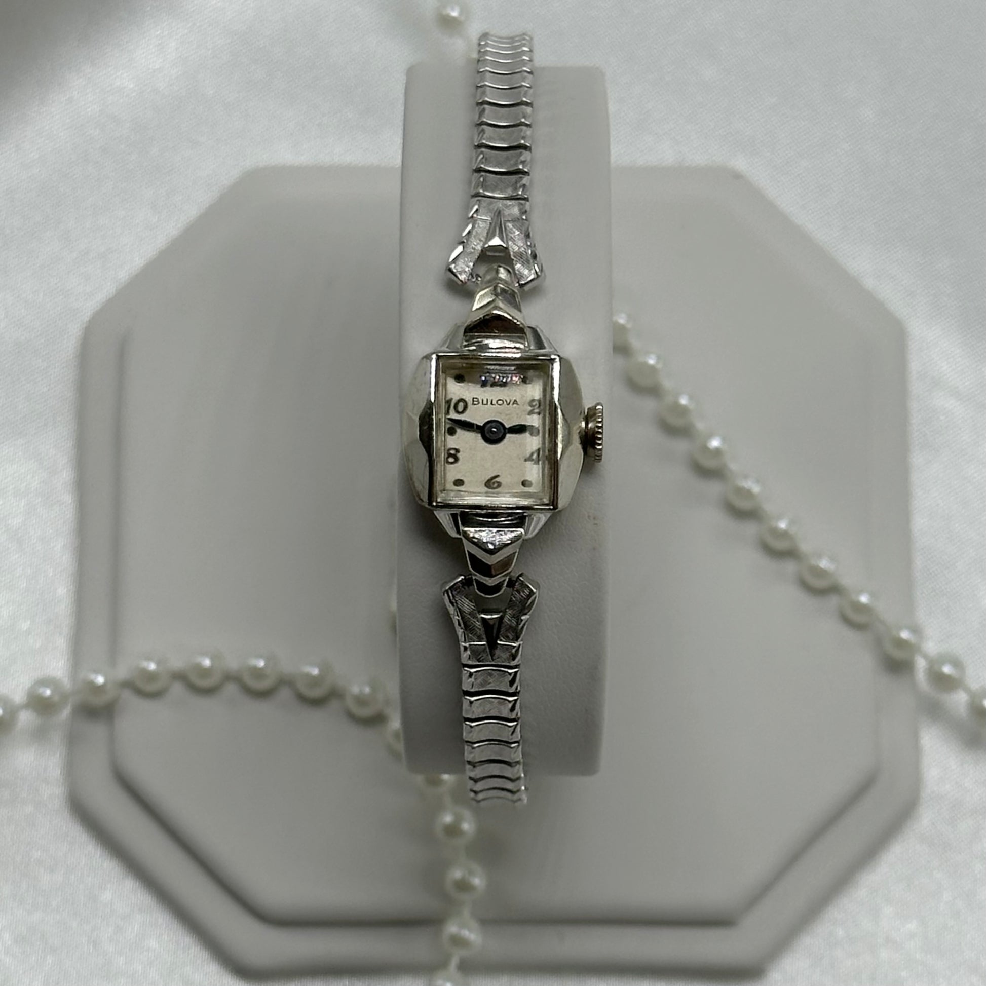 1957 10k RGP Blue Hand Bulova Wind-Up Watch