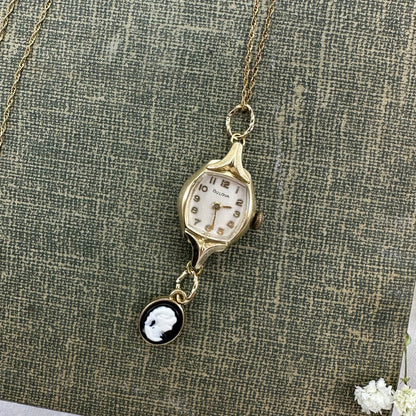 1960's Cameo Watch Necklace