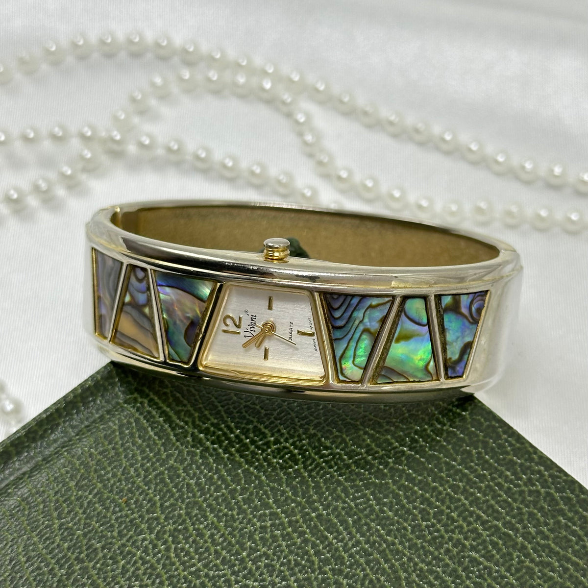 Gold Vivani Abalone Cuff Watch