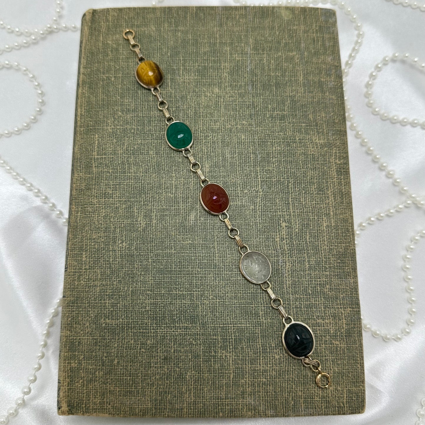 Vintage Silver Scarab Bracelet