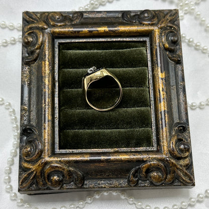 Genuine Onyx Vintage Deadstock Ring 14k Gold Electroplated