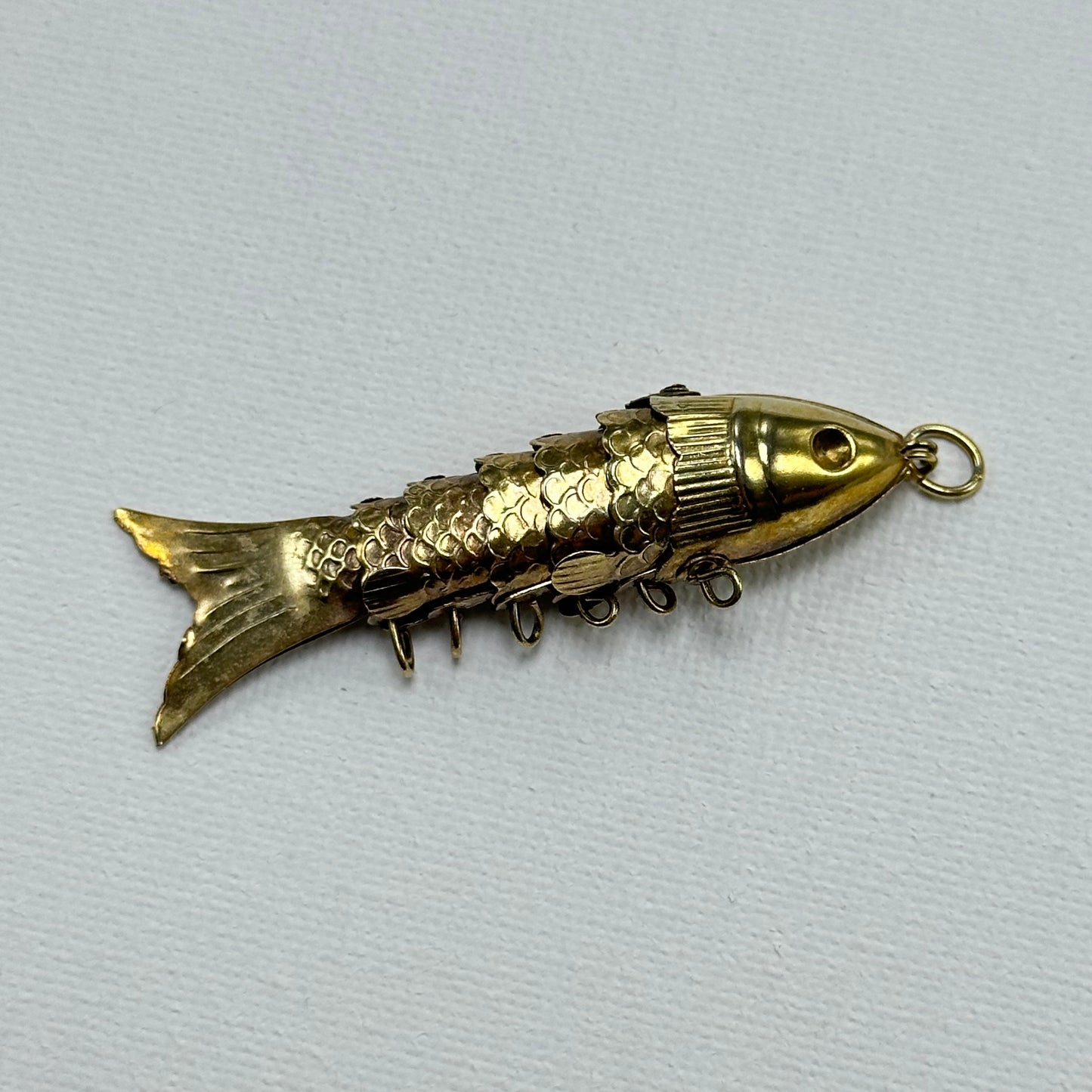 1970's Vintage Articulated Gold Fish Pendant