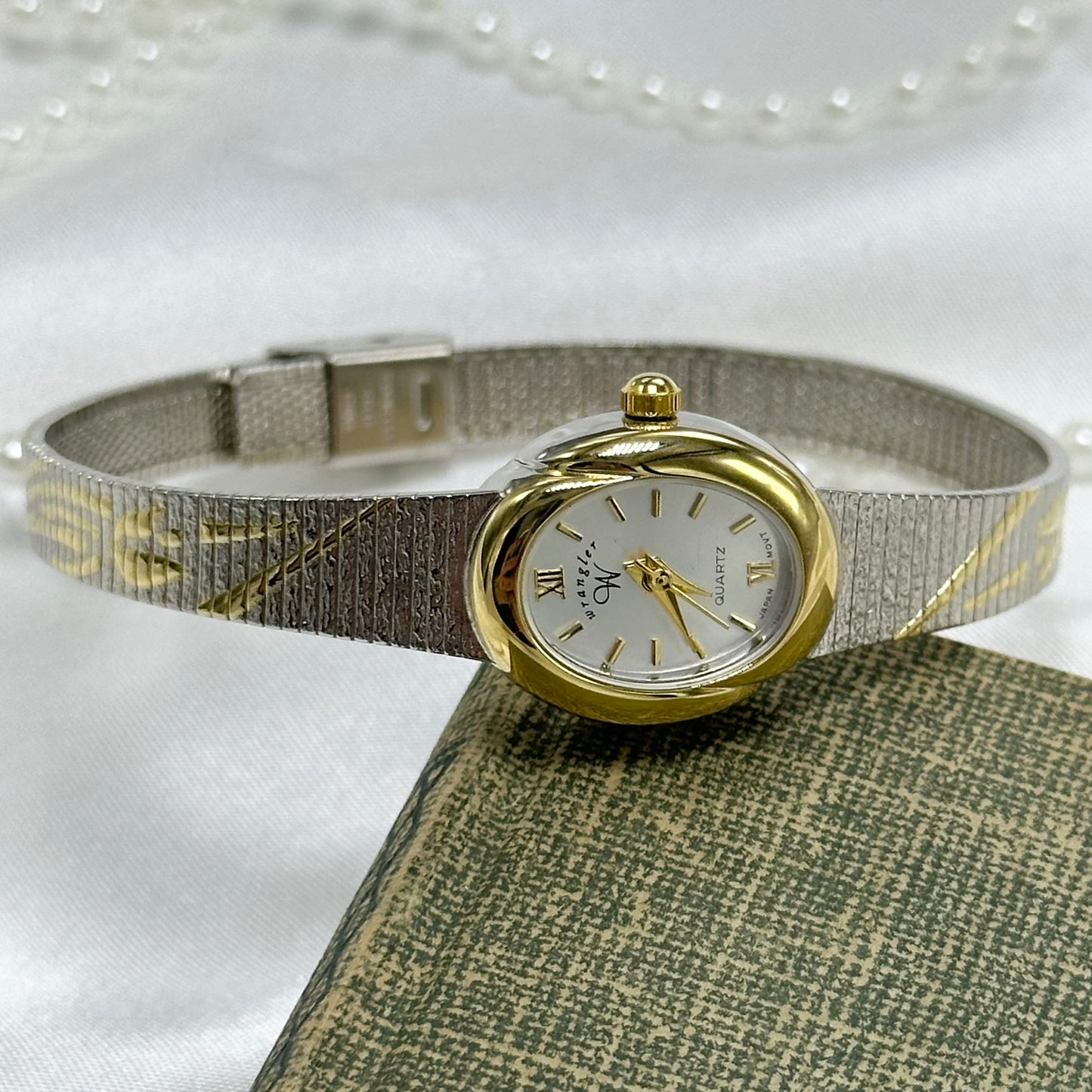 Two-Tone Oval Dial Tulip Watch