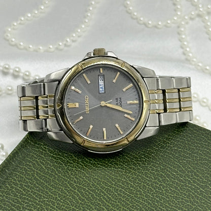 Seiko Men's Solar Two-Tone Tank Watch