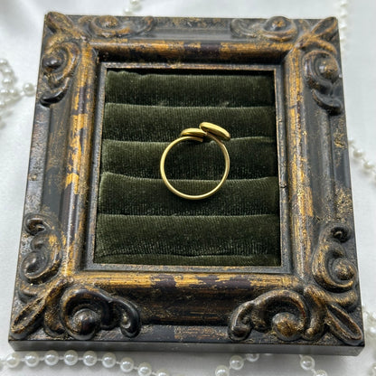 Pink Flower Gold Bypass Ring
