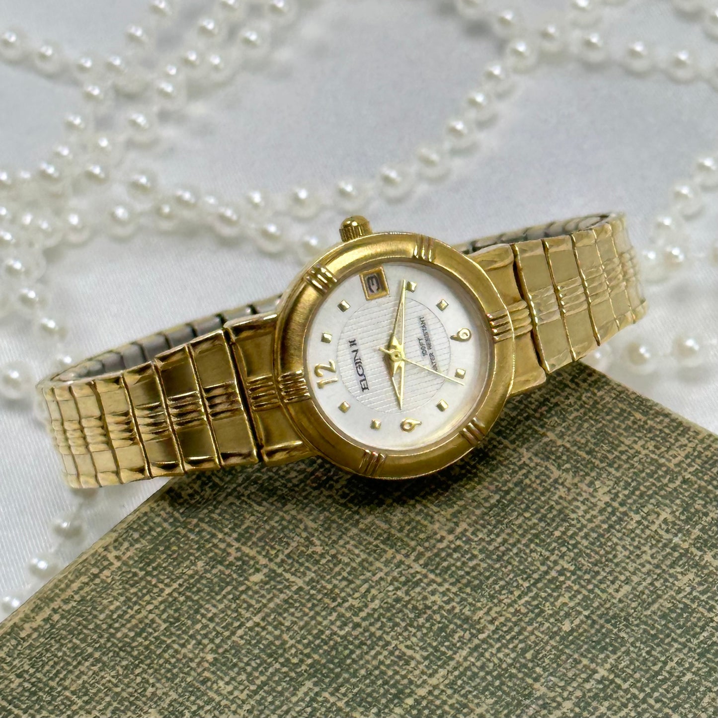 Gold Elgin II Watch with Date Display