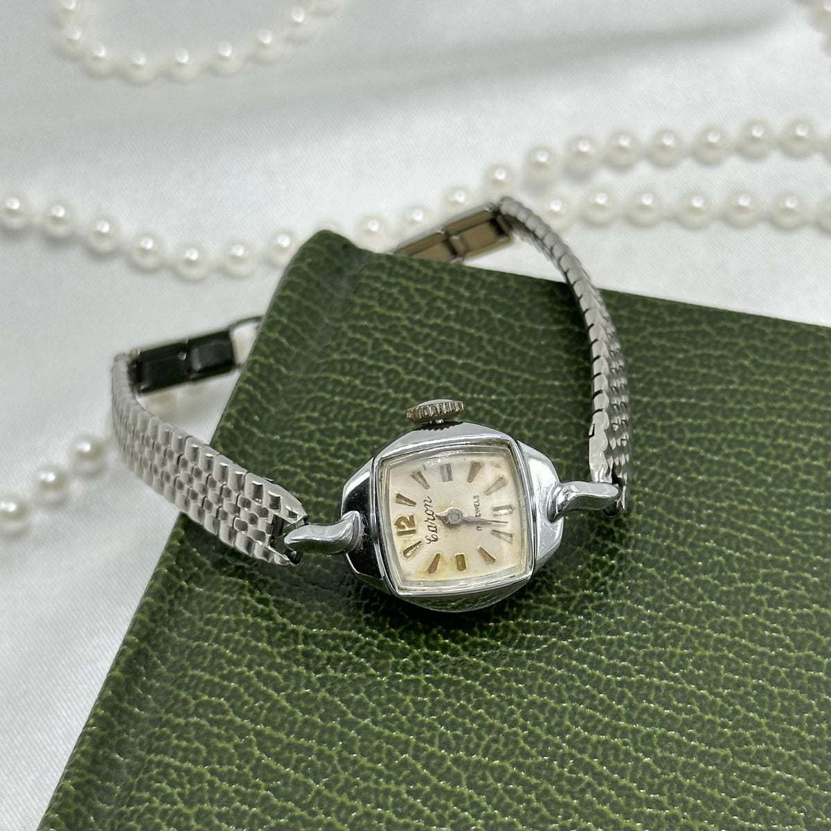 Dainty Vintage Silver Caron Wind-Up Cocktail Watch