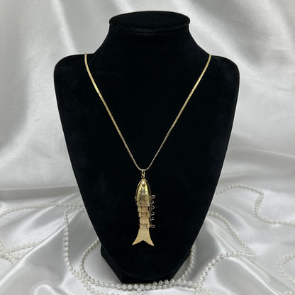 1970's Vintage Articulated Gold Fish Pendant