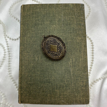 Vintage Bronze Filigree Locket with Stones