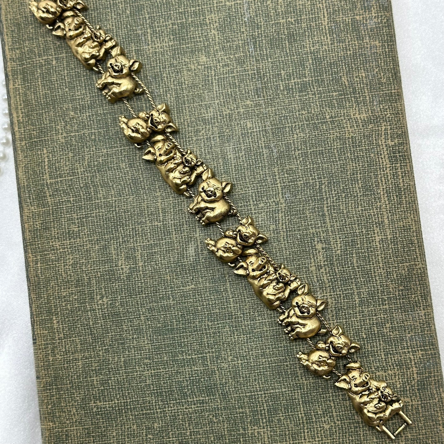 Vintage Piggy Charm Bracelet