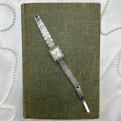 Vintage Wind-Up Silver Square Dial Watch