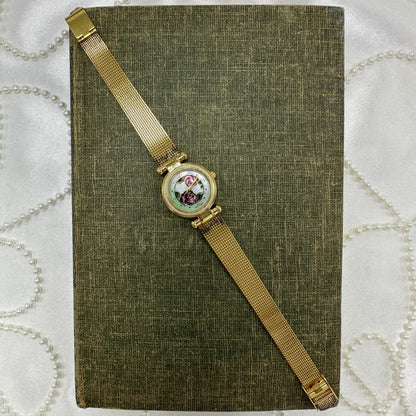 Vintage Gold Flower Dial Avon Watch