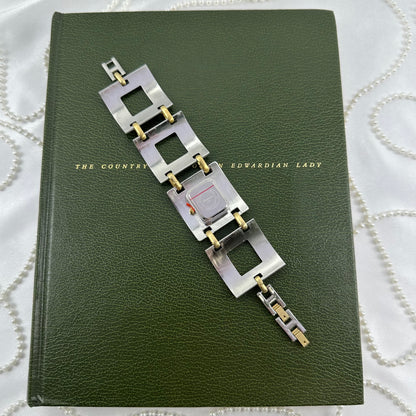 Unique Two-Tone Linked Squares Watch