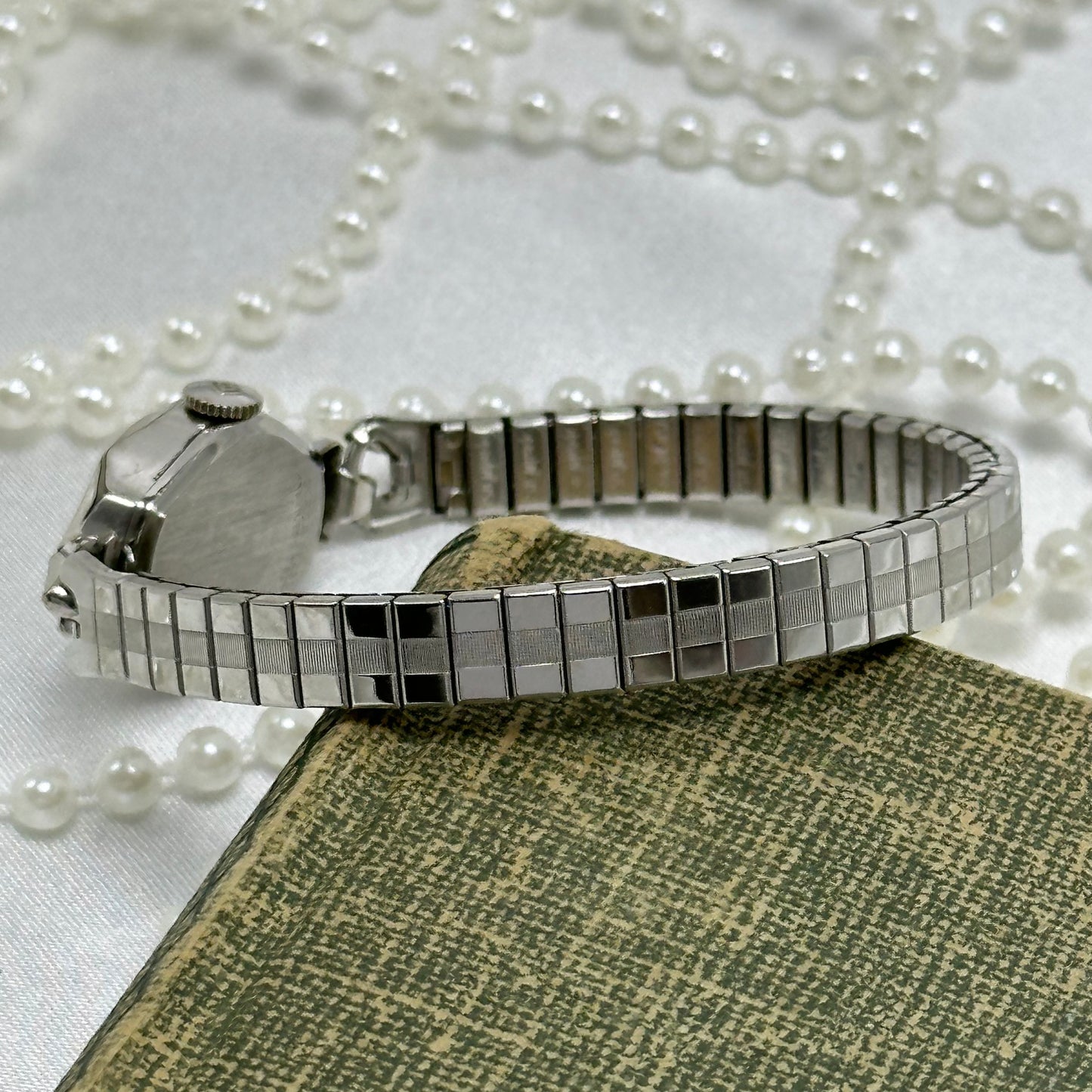 Dainty 10k RGP Silver Benrus Wind-Up Watch