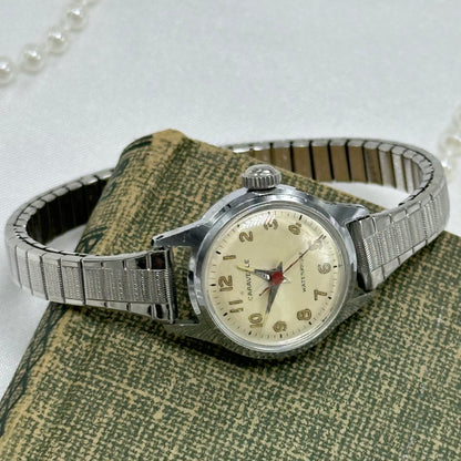 Silver 1968 Caravelle Wind-Up Watch with Glow in the Dark Dial