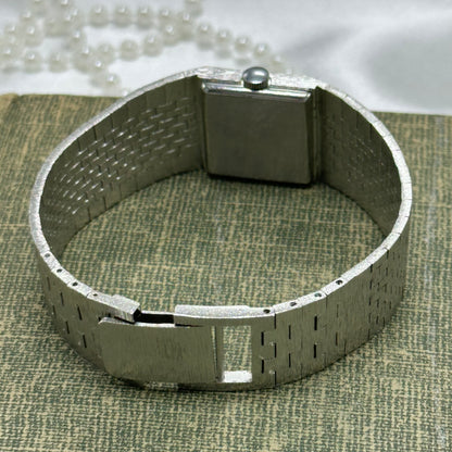 Silver Swiss Made Wind-Up Excalibur Tank Watch