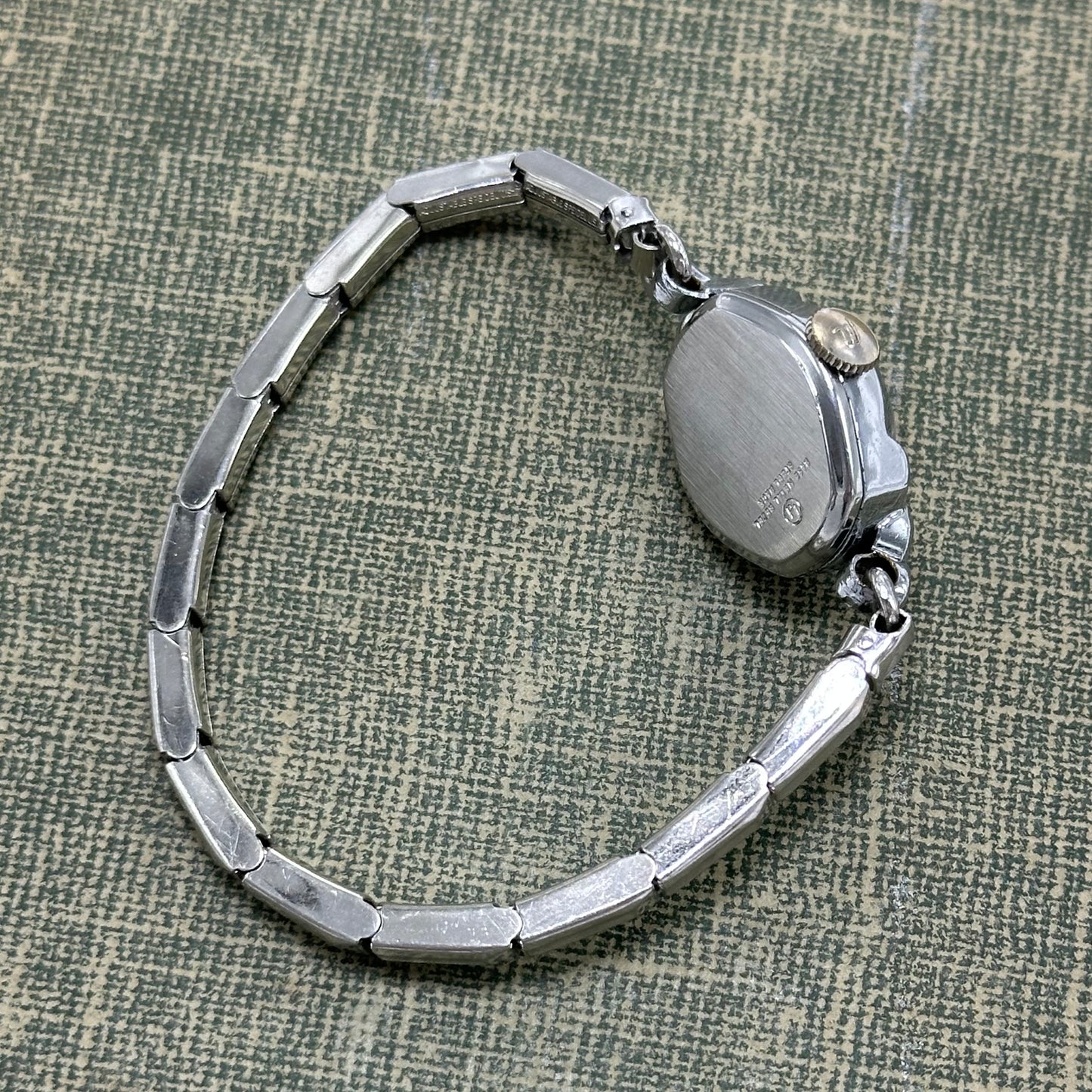 Dainty Silver Waltham Square Dial Wind-Up Watch
