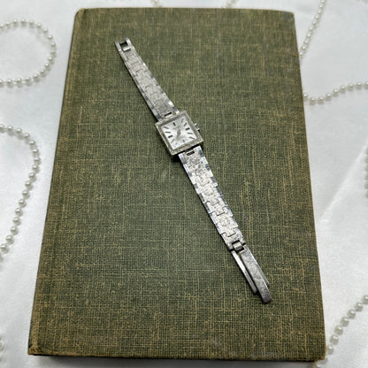 Vintage Wind-Up Silver Square Dial Watch
