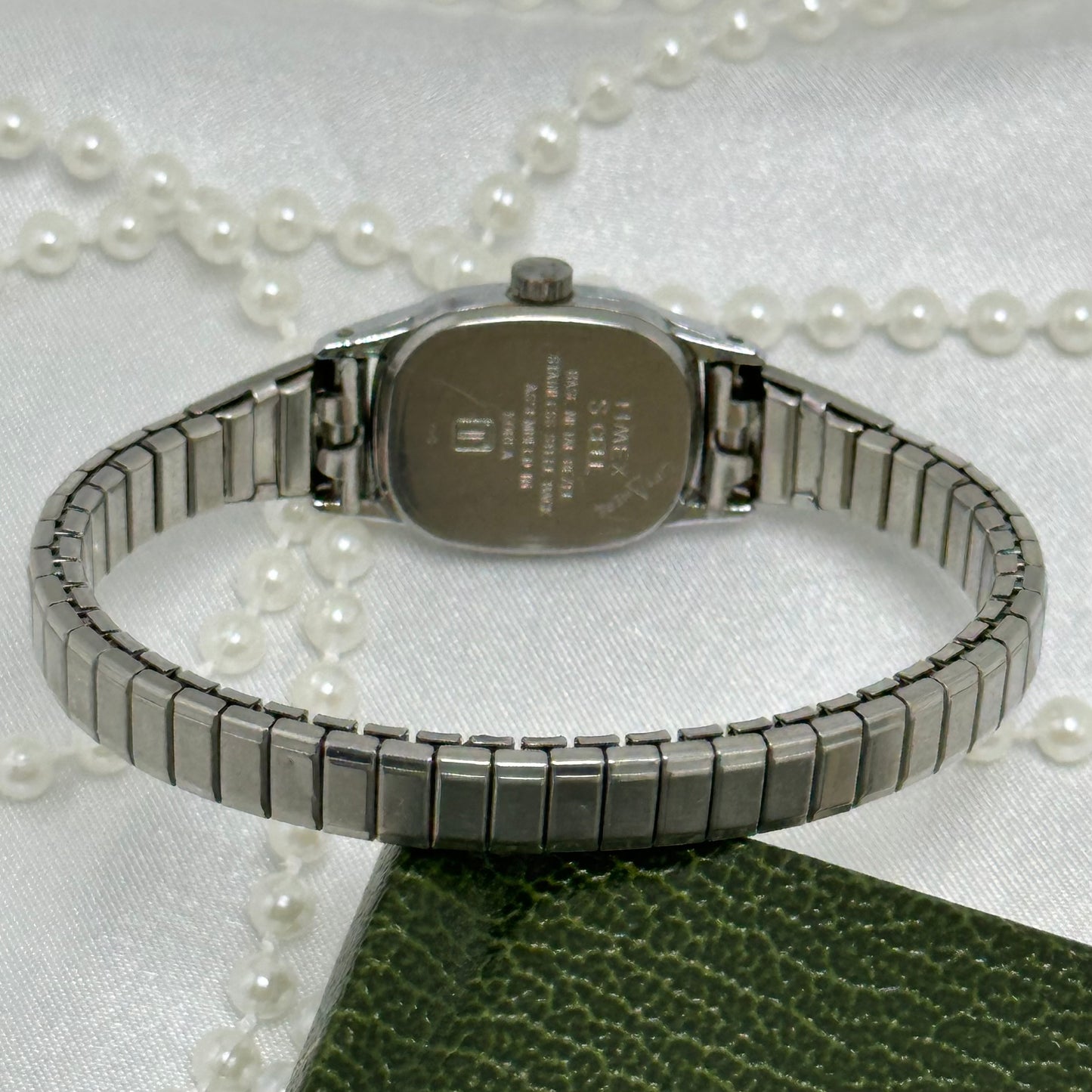 Classic Square Dial Silver Timex Watch