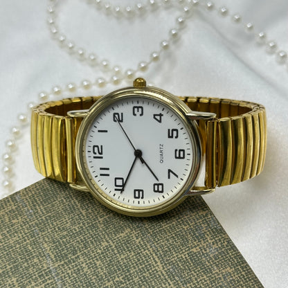 Gold Round Dial & Two-Tone Glow in the Dark Hands Watch Bundle
