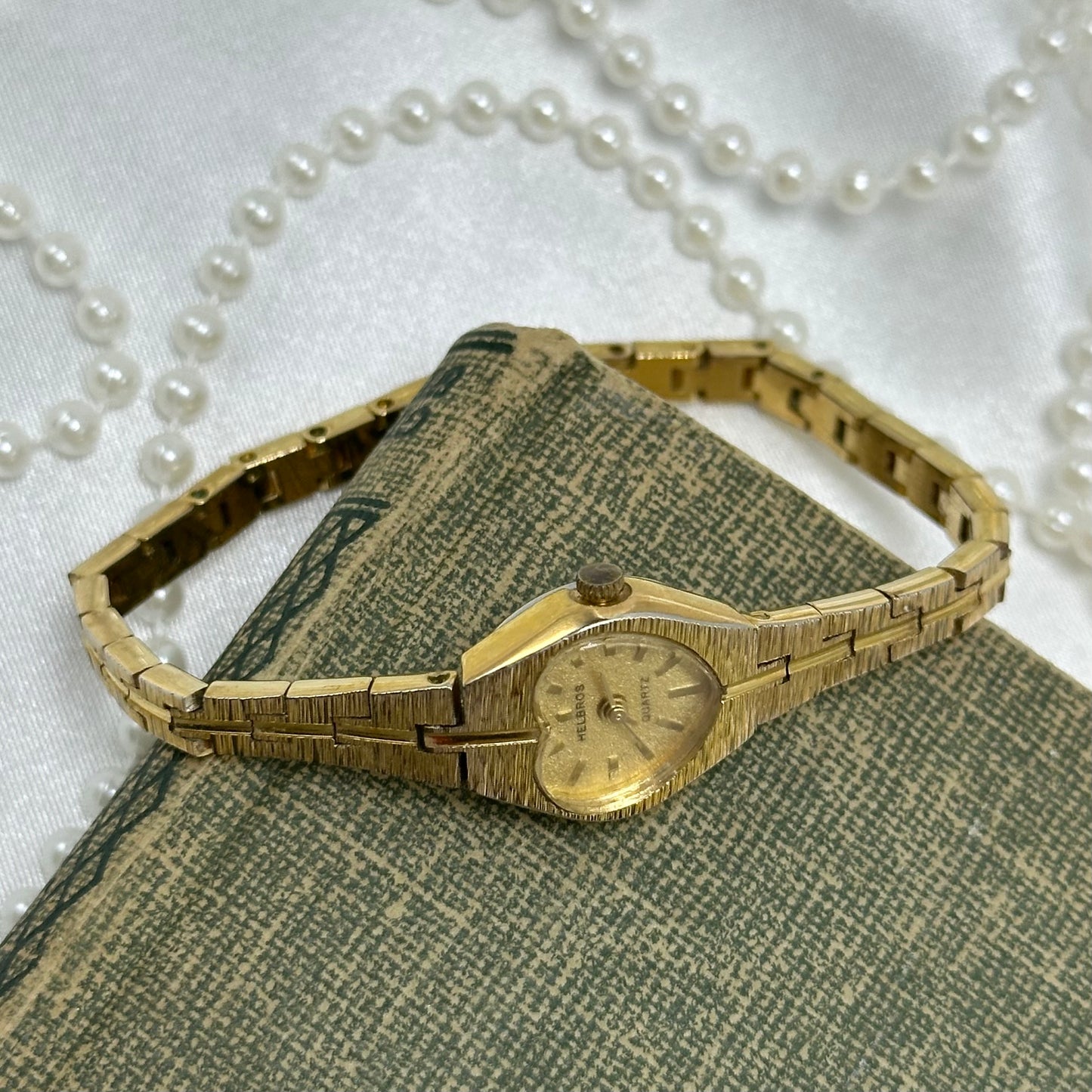 Dainty Gold Helbros Heart Watch