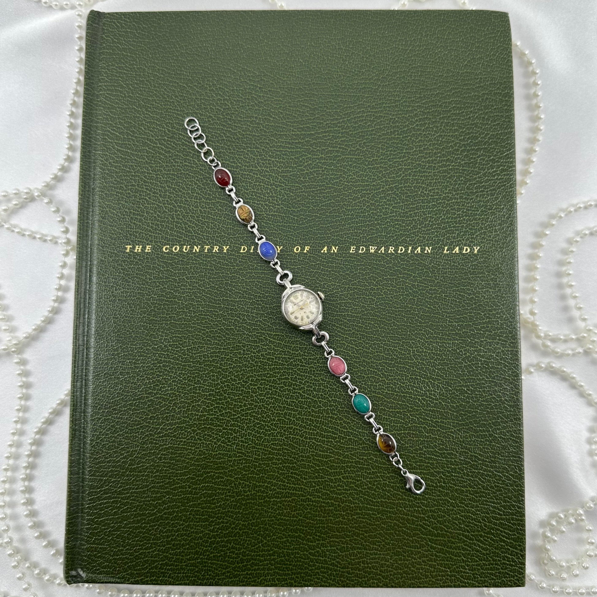 10K G.F. Vintage Silver Scarab Hamilton Cocktail Wind-Up Watch