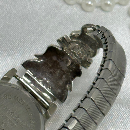 Oval Dial Watch with Sterling Silver and Opal Band