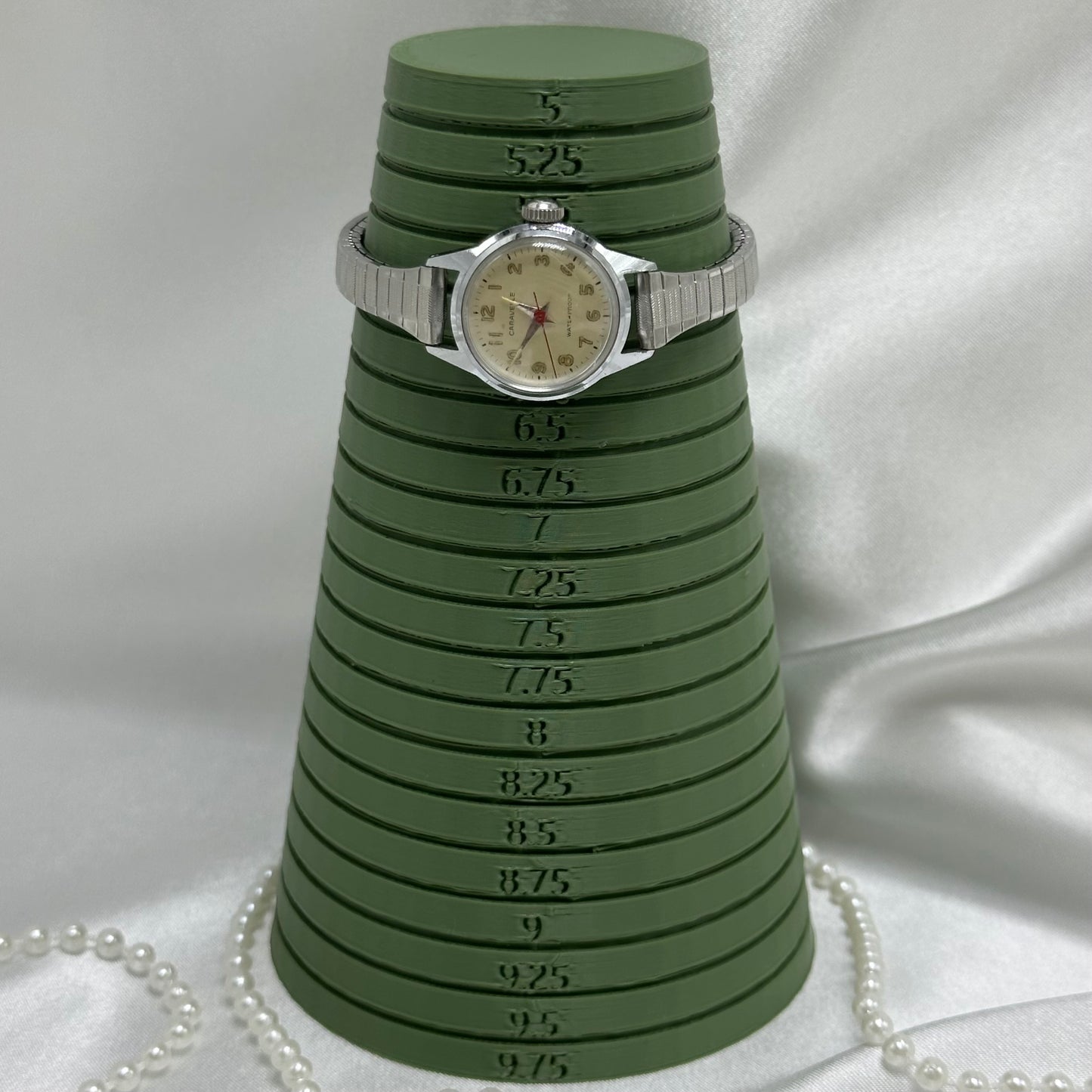 Silver 1968 Caravelle Wind-Up Watch with Glow in the Dark Dial