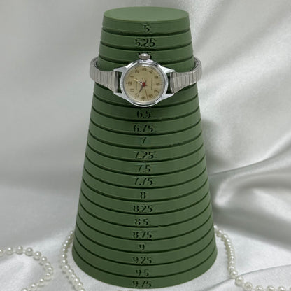 Silver 1968 Caravelle Wind-Up Watch with Glow in the Dark Dial