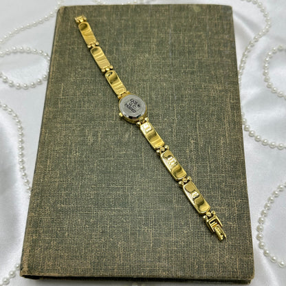 Gold and Blue Lapis Lazuli Gemstone Band Watch