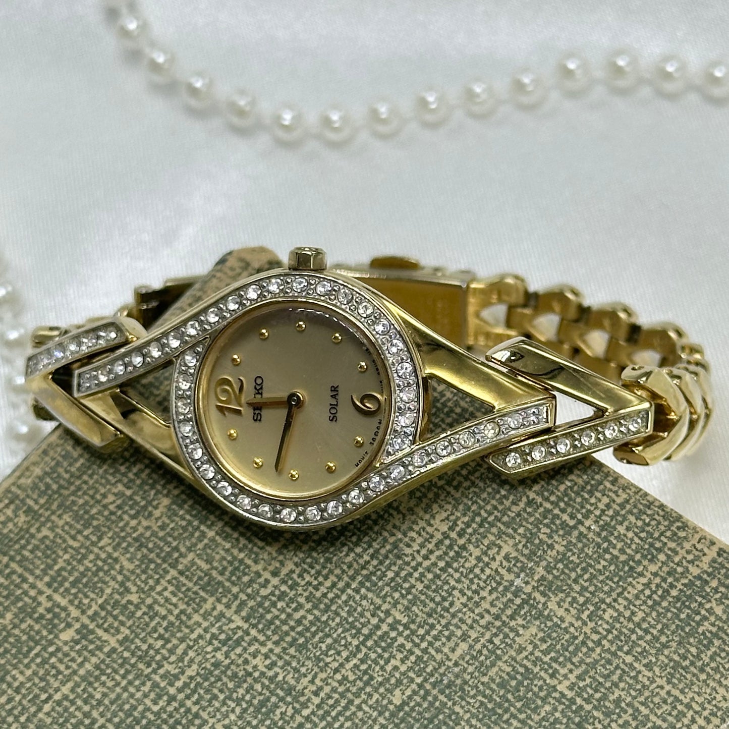 Swarovski Crystal-Accented Solar Seiko Watch