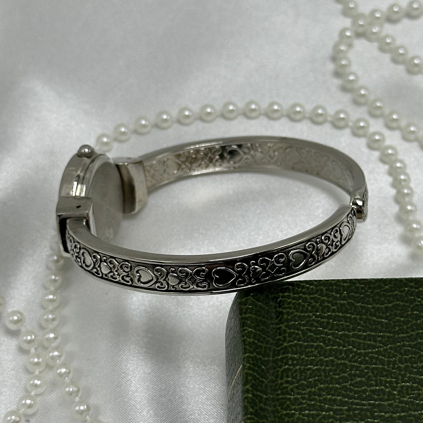 Silver Hearts Cuff Watch