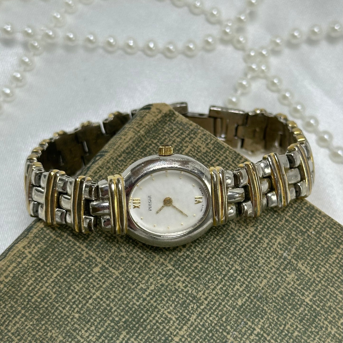 Two-Tone Oval Dial Pulsar Watch