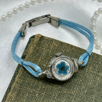 Vintage Baby Blue Flower Watch