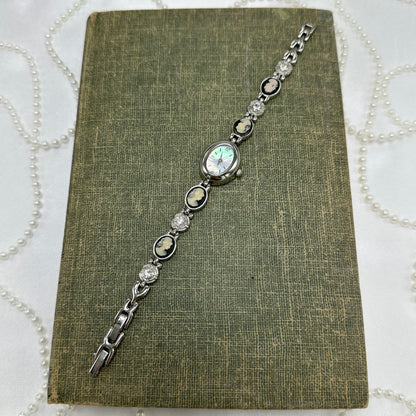 Silver Cameo Watch with Mother of Pearl Dial