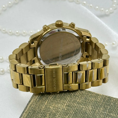 Gold Michael Kors Runway Watch with Date Display