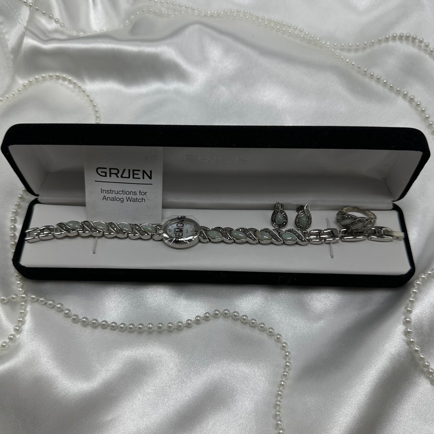 Jade Gruen Watch, Earring & Ring Set