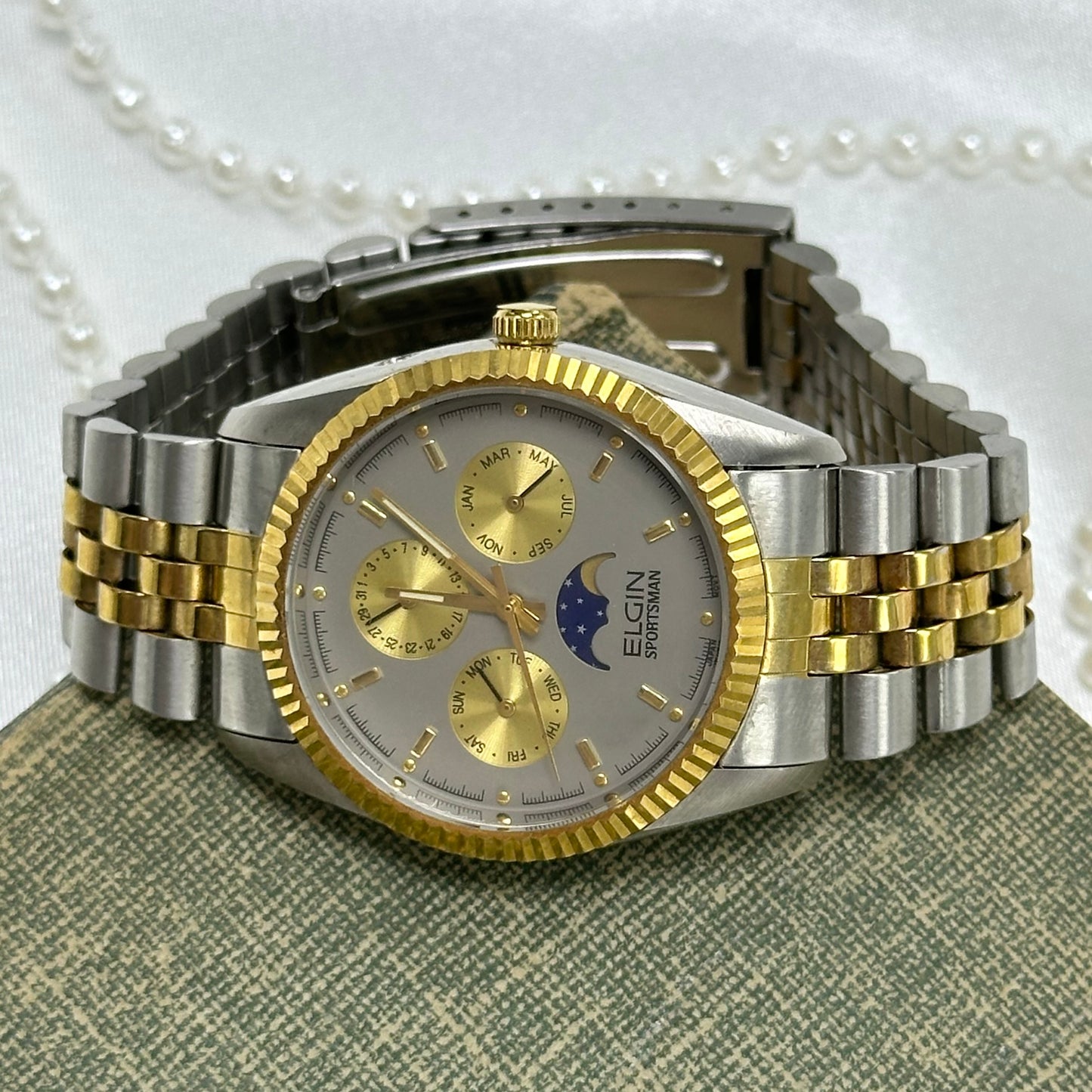 Two-Tone Moonphase Elgin Watch
