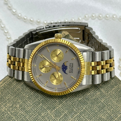 Two-Tone Moonphase Elgin Watch