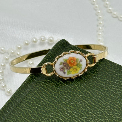 Vintage Porcelain Avon Floral Bangle